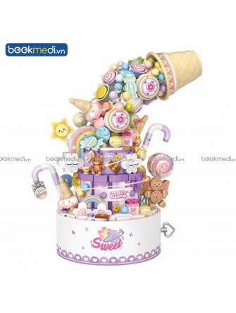 Đồ Chơi Lắp Ráp Mô Hình Hộp Nhạc Sweet Flow Music Box (Tặng Đèn LED) Hãng Loz